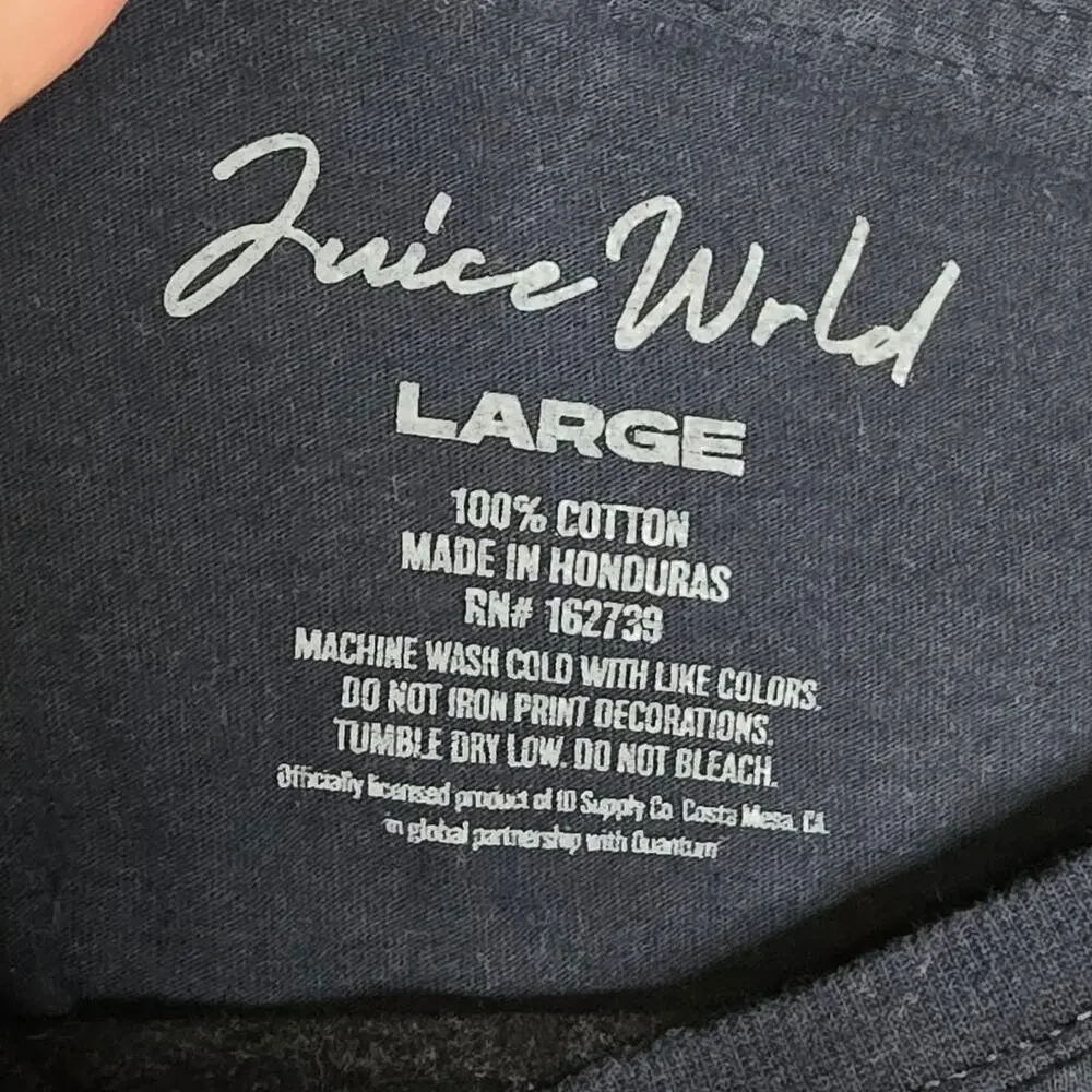 Juice WRLD Legends Never Die Official Merch Black Graphic T Shirt Large L